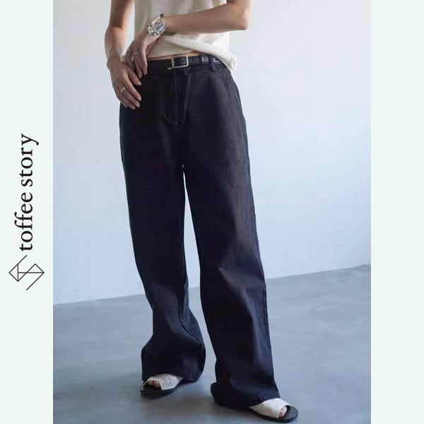 【2color】ルーズデニムパンツ W0139