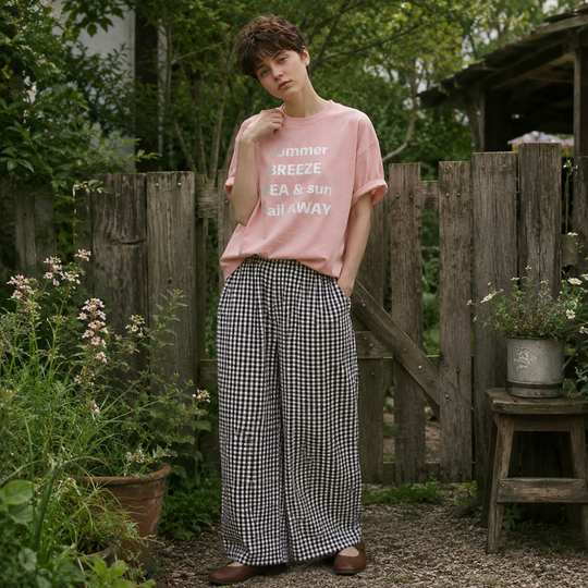 【3color】レターが綴る初夏物語Tシャツ《W0254》