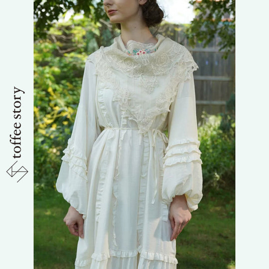 小花刺繍まとうレース三角ショール《Y0705》