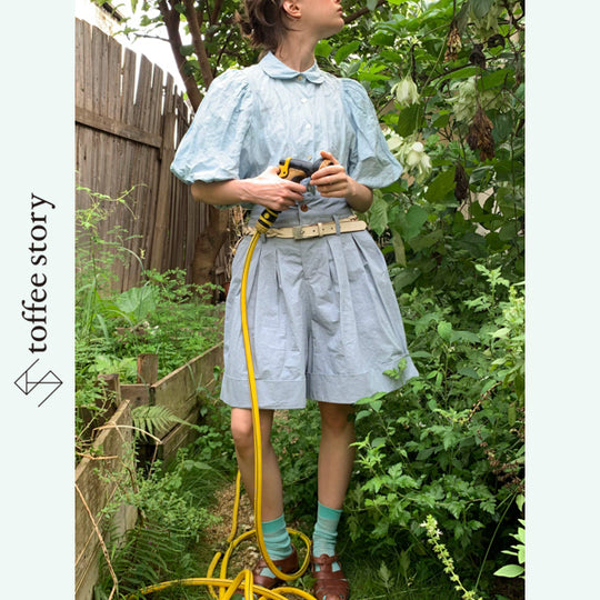 【2color】木漏れ日の記憶 プリーツワイドショートパンツ《W0270》