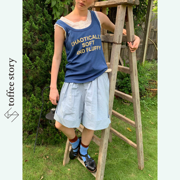 【2color】木漏れ日の記憶 プリーツワイドショートパンツ《W0270》